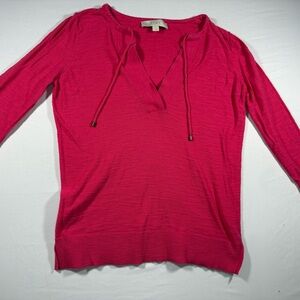 LOFT Tie-Neck Long Sleeve Tunic Top - Coastal - Summer